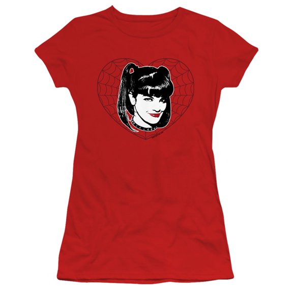 Trevco Ncis-Abby Heart - Short Sleeve Junior Sheer Tee - Red- Large