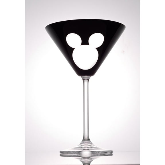 Disney Luxury Mickey Mouse Crystal Martini Glass - 10 oz - Set of 2