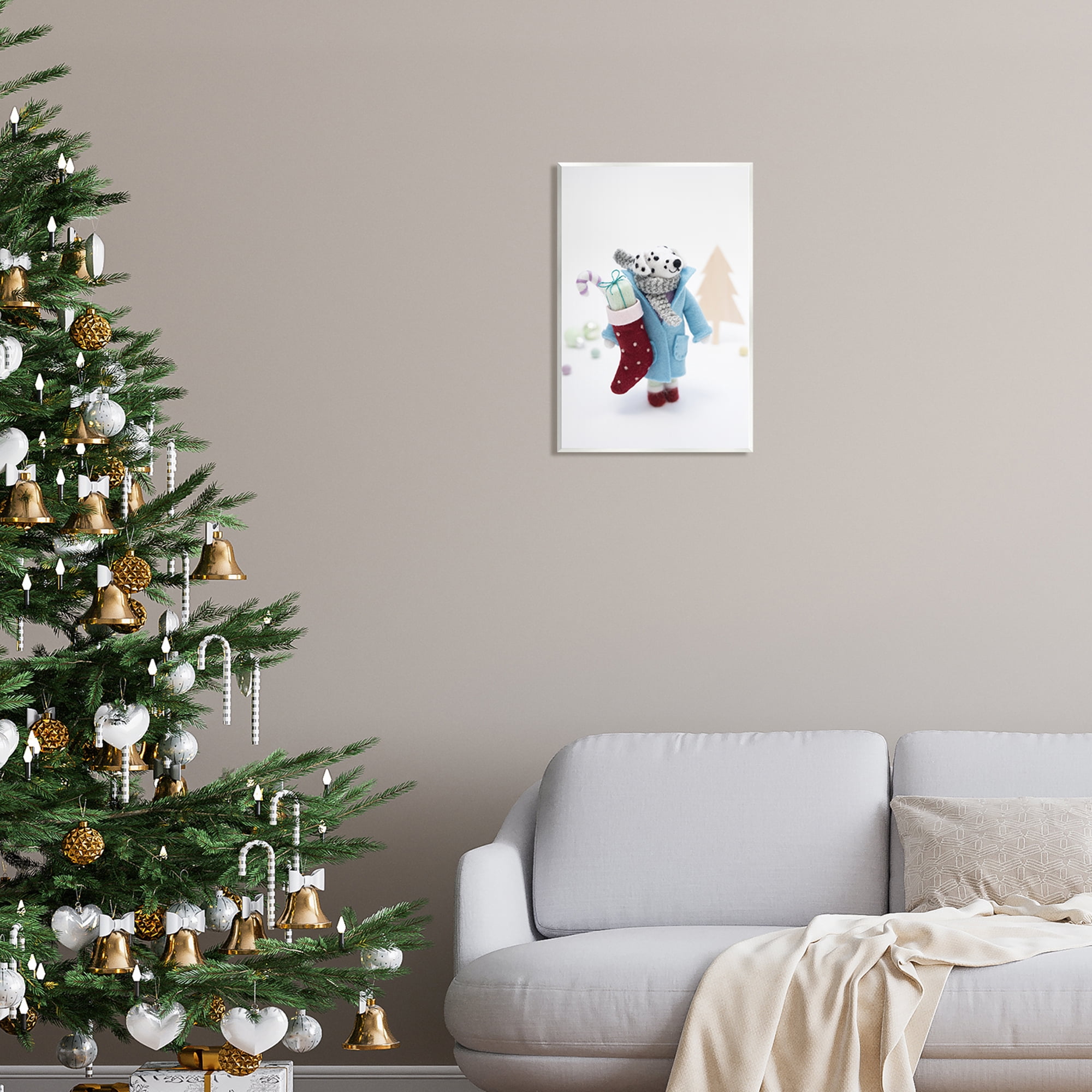 Stupell Industries Dalmatian Christmas Stocking Scene Holiday Photography Unframed Art Print Wall Art