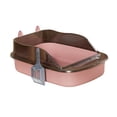 thumbnail image 3 of Caja de arena para gatos, inodoro para gatos, fácil de transportar, portátil, suministros para mascotas, orinal antisalpicaduras Rosa, 3 of 8