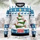 thumbnail image 3 of Lindos suéteres de punto navideños con diseño de perro salchicha, divertidos suéteres de regalo de Navidad y Halloween, tops para parejas, fiestas, unisex, casuales, 3, 3 of 5