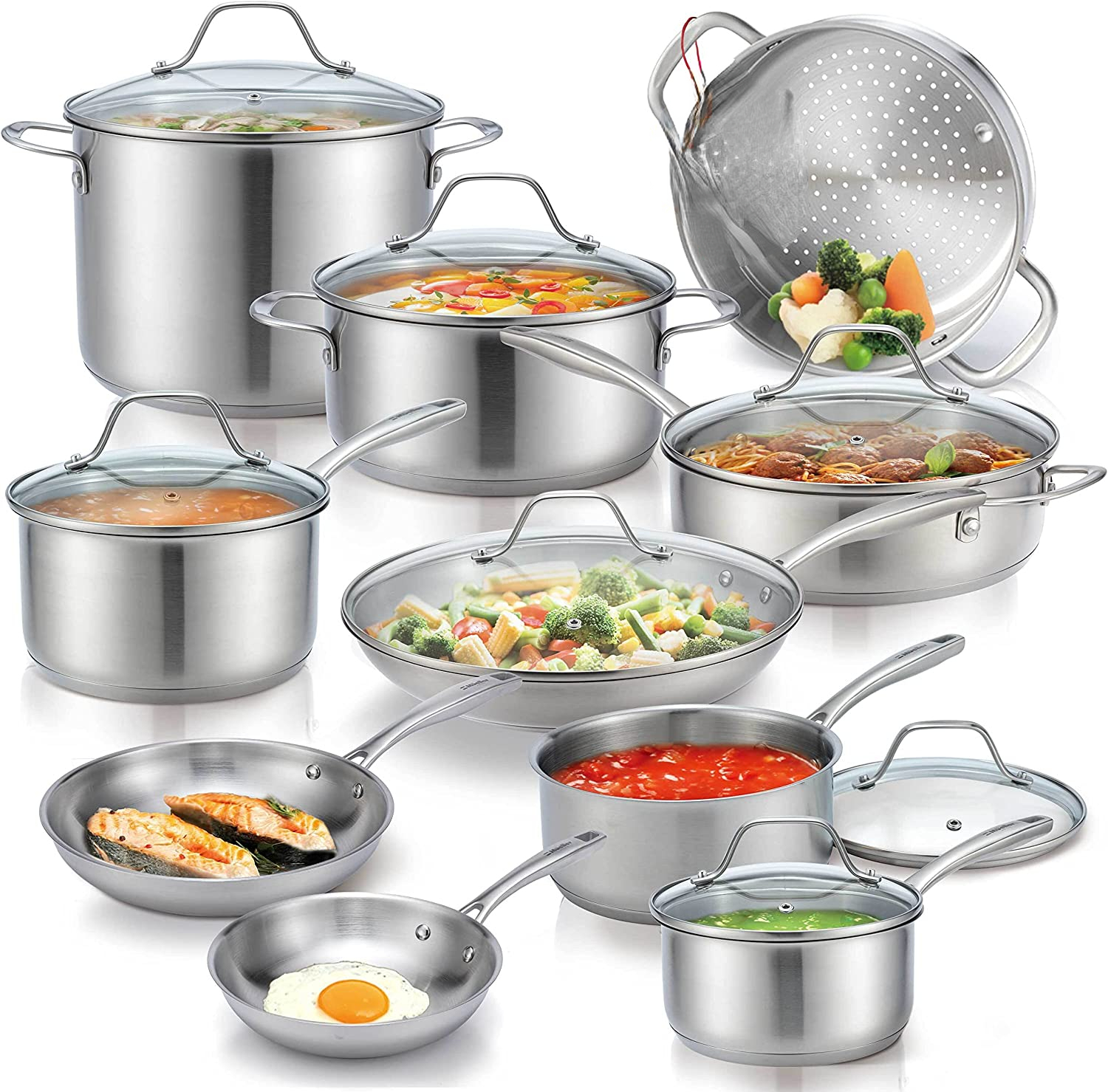Mueller Pots and Pans Set 17Piece UltraClad Pro Stainless Steel