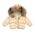 thumbnail image 3 of Esaierr Boys Girls Winter Cotton Coats Jacket for Kids Toddler Zipper Puffer Cotton Coats Solid Color Hooded Short Outerwear 1-8 Years Warm Down Cotton Jacket, 3 of 8