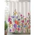 thumbnail image 2 of Fsddascl Colorful Flowers Shower Curtain Set - Standard 72" x 72" Washable Bathtub Curtain with 12 Hooks, Retro Botanical Wild Floral Herbs Waterproof Fabric Stall Shower Curtains for Bathroom, 2 of 6