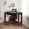 thumbnail image 4 of Topbuy Wooden Corner Computer Desk with Drawer Office Study Table Walnut, 4 of 9