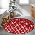thumbnail image 3 of Round Rugs 3.3Ft, Red Bear Christmas Round Area Rug Washable Indoor Throw Carpet, Winter Xmas Snowflake Soft Non Slip Circle Rug for Laundry Room Patio Home Decor Aesthetic, 3 of 8