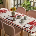 thumbnail image 3 of Valentines Day Table Cloths for 8 Foot Rectangle Tables, Country Gnomes Love Rose Black White Plaid Patio Waterproof Elastic Fitted Tablecloths, Washable Rectangular Table Cover for Camping, 3 of 8
