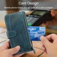 thumbnail image 3 of Nalacover for iPhone 13 Pro Max Zipper Wallet Case with Card Slots Holder Kickstand Magnetic Clasp Flip Folio Case, Luxury PU Leather Shoulder Strap Wristlet Handbag Crossbody Shockproof Cover, Green, 3 of 8