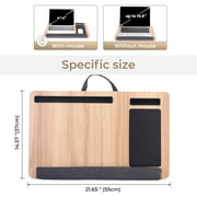 Lap Desk Laptop Bed Table: Home Office Portable Computer Lapdesk with Soft Pillow Cushion - Laptop Tray for Work and Gaming on Couch - Fits up to 15.6 Inch Laptop