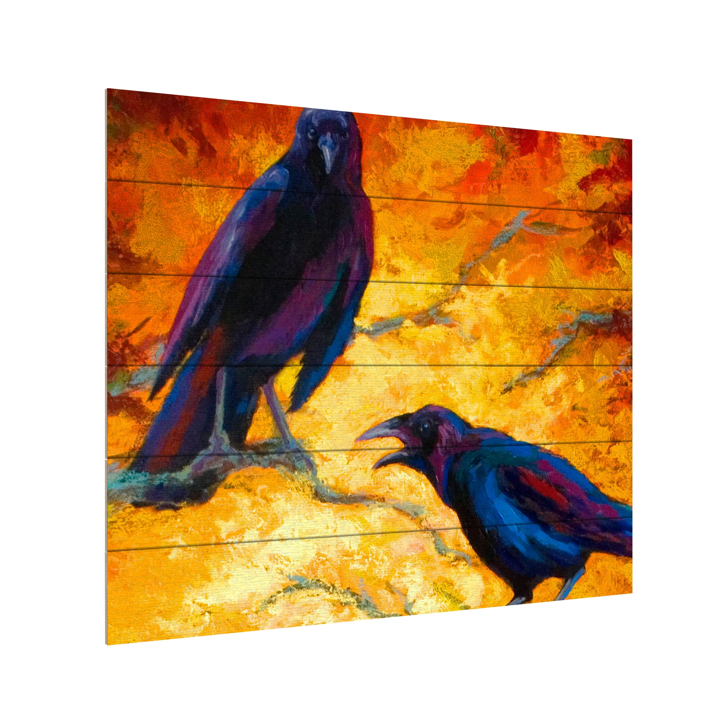 Marion Rose 'Crows 9' Wood Slat Art