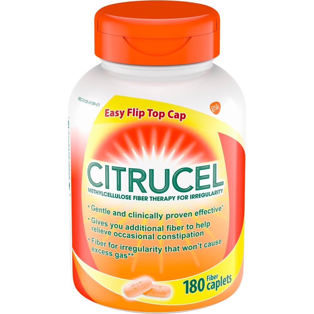 Citrucel Fiber Therapy Caplets for Occasional Constipation Relief, 180
