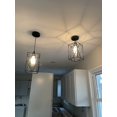 thumbnail image 4 of Farmhouse Pendant Light Fixtures, Set of 2 Black Farmhouse Hanging Chandelier Lights with Glass Shade, Mini Industrial Ceiling Lamp for Kitchen Island Dining Room Over Sink Hallway Bedroom, 4 of 9