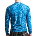 thumbnail image 4 of Aqua Design Rash Guard Men: UPF 50+ Long Sleeve Rashguard Swim Shirts for Men: Royal Ripple size 6X-Large, 4 of 6