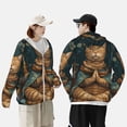 thumbnail image 4 of Fotbe Surreal Meditating Cat Chaqueta con Protección Solar UPF 50+ para Hombre y Mujer, Camisa con Capucha y Bolsillos-XX-Large, 4 of 7