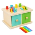 thumbnail image 2 of Montessori For Toddlers Early Learning Color Recognition Shape Sorter Wooden Educational Activity Cube With, 2 of 8