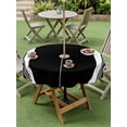 thumbnail image 4 of Outdoor Tablecloth with Umbrella Hole for Patio/Picnic/Party/Camping, Farmhouse Black Waterproof Table Cloth Round Cover Washable, Aesthetic Modern Line Striped (Dia 54"), 4 of 9
