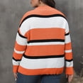 thumbnail image 4 of LEBONYARD Fall Sweaters Sales Clearance!Womens V-neck Pullover Large Size and Winter Contrasting Color Patchwork Fashionable Sweater V-neck Sweater Orange L, 4 of 4