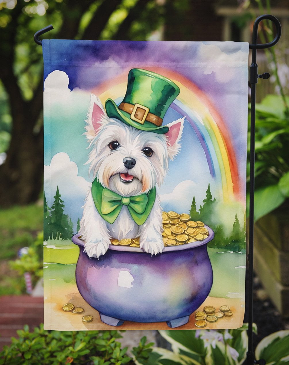 Westie St Patrick's Day Garden Flag 11.25 in x 15.5 in