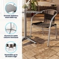 thumbnail image 3 of Emma + Oliver 27.5" Square Aluminum Table Set-2 Dark Brown Rattan Chairs, 3 of 13