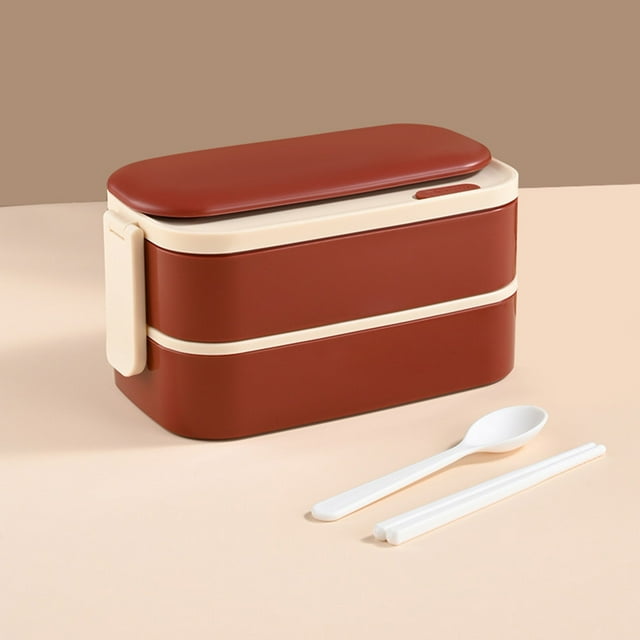 LSLJS 304 Stainless Steel Double-layer Lunch Box Sealed and Divided for Students Office Workers Portable Lunch Box Household Work Fresh-keeping Box, Portable Lunch