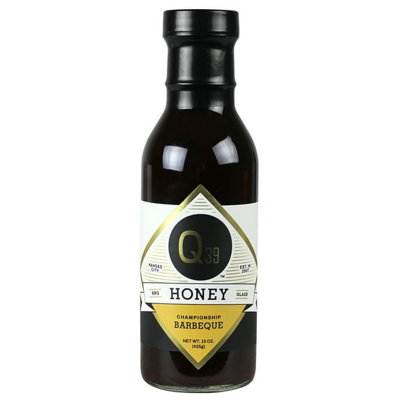 Q39 Honey BBQ Glaze Sauce Infused W/ 100% Pure Fresh Honey Gluten Free 15 Ounce