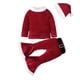 thumbnail image 1 of Conjunto de ropa de Navidad para niños, disfraz de Papá Noel de Navidad de terciopelo con parte inferior de campana de manga larga, conjunto de trajes de 4 Uds para regalo de bebé de 2 a 5 años, 1 of 8