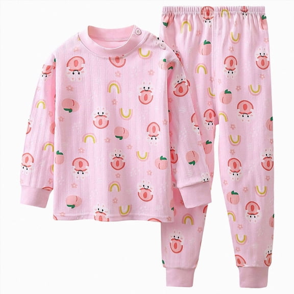 TOWED22 Toddler and Little Boys 2-Piece Cotton Pajamas Long Sleeve Fall Winter PJ Set Kid Robot Sleepwear 6-12 Months 12-24 Months 2t 3t 4t 5t 6t 7t 8t 9t Children,Pink,3-4 Y