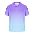 thumbnail image 5 of Eryao Vacation Deals Men's Polo Shirts 2025 Short Sleeve Casual Button Down Polo T Shirt Trendy Gradient Color Slim Fit Lapel Tops,Multicolor,XL, 5 of 6