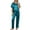 Peacock Blue, variant on DAKIMOE Womens Silk Satin Pajama Set Short Sleeve Shirt with Long Pajamas Pant Set Two-piece Pj Sets Soft Sleepwear Loungewear Nightwear Pjs S-2XL, Pink, S
