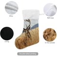 thumbnail image 3 of 1 PCS Christmas Stocking Deer Pattern Big Warm 18 x 12 Inch Hanging Xmas Stockings Decoration for Family Party Ornaments Decor Fireplace Holiday Gift Decor, 3 of 7