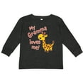 thumbnail image 3 of Inktastic My Gramma Loves me- cute giraffe Boys or Girls Long Sleeve Toddler T-Shirt, 3 of 5