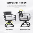 thumbnail image 5 of Outdoor Patio Swivel Rocker Chairs 2Pcs Set - Ember Black Aluminum Frame with Sunbrella Fabric Cushions, Weather-Resistant & Ergonomic Design, 20.8"L X 22.5"W X 30.9"H, 5 of 11