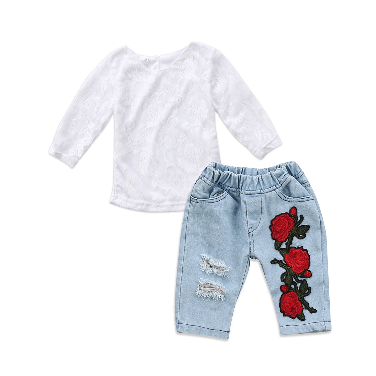 0-4Years,Zimuuy Newborn Infant Baby Girls Summer Off Shoulder Print Tops Shirt+Denim Shorts Pants Outfits Sets