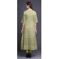 thumbnail image 4 of Bimba Robe Anarkali Jaune Ethnique Imprimée Ikat pour Femmes Col Mandarin Kurtis Indiens Kurta Asymétrique-Xxx-Grand, 4 of 5