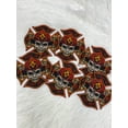 thumbnail image 2 of NEW Firefighter Patch, "First In, Last Out," First Responder Gift Idea, 1-pc Iron-on Embroidered Fire Skull Applique, Size 4", Fire Badge, 2 of 10
