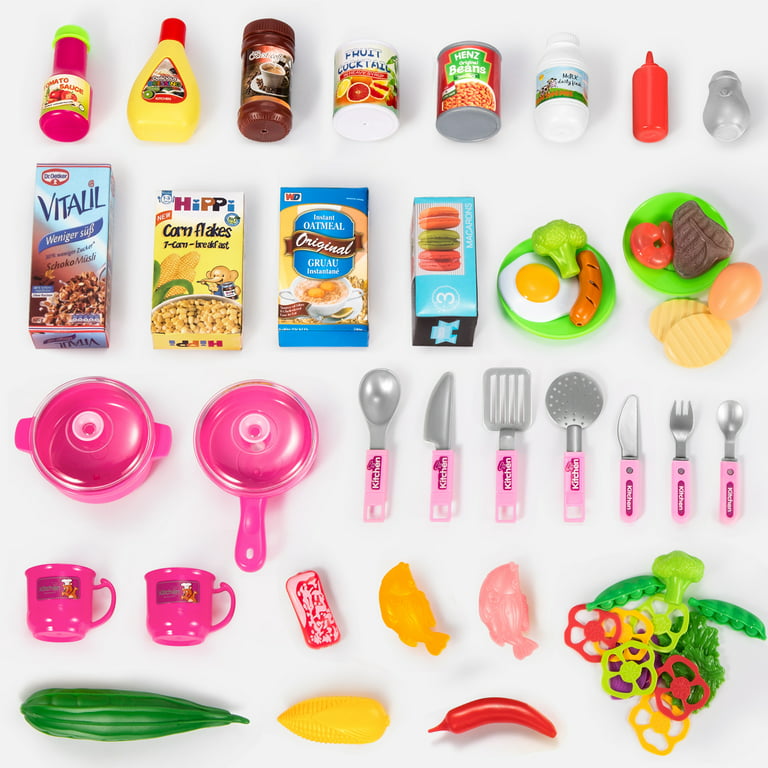 Kitchen counter toy pink with a variety of tableware boys and girls  birthday gifts children's small kitchen