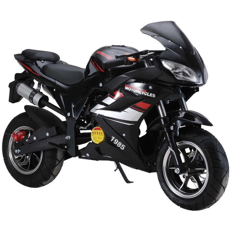 Floseru Kids Mini Motorcycle, Pocket Gas Motorbike Motocross with Strong Motor 49cc 4-Stroke, Pocket Rocket Mini Bike with Disc Brakes Headlights, 25MPH Speed, Birthday Gifts for Boys 8+