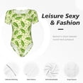 thumbnail image 4 of Saiise Motif Pois Verts Grenouillère à Manches Courtes pour Femmes Col Rond Pyjama Justaucorps Extensible avec Fermeture à Pression-Petit, 4 of 7