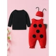 thumbnail image 6 of Gzhioc Infant Baby Boy Girl Halloween Animal Clothes Set 3 6 9 12 18 24 Months Bee/Ladybug Long Sleeve Tops + Print Overalls + Hat 3 Pcs Outfits, 6 of 9
