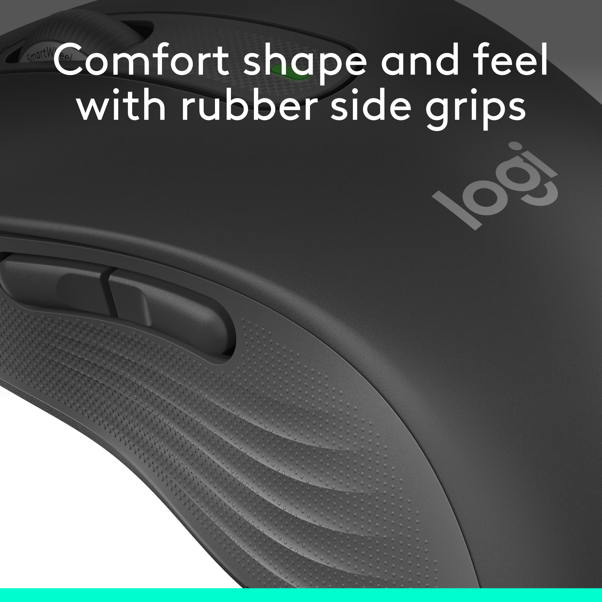 Logitech Signature M650 L Full Size Wireless Mouse - For Large Sized Hands, 2-Year Battery, Silent Clicks, Customizable Side Buttons, Bluetooth, Graphite