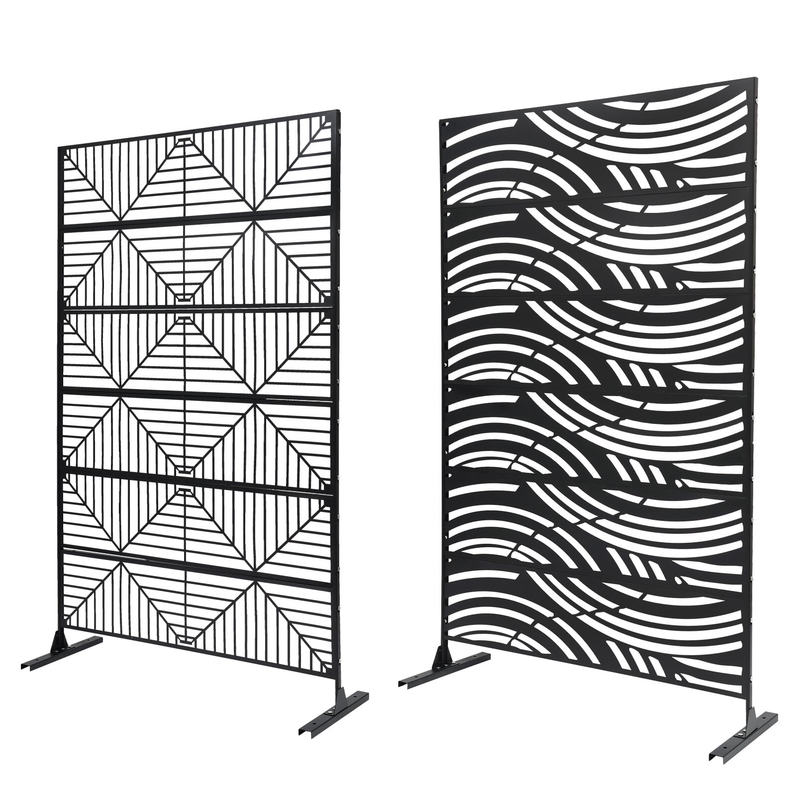 Garden Yard Decorative Fencing Screen Wall Ornamental Metal Garden Gates Panels 113.3*50*181cm for Balconies, Courtyards, Gardens