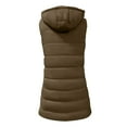 thumbnail image 6 of gcong Puffer Vest Women Quilted Padded Warm Coat Outwear Button Down Zip Up Sleeveless Vests Fall Winter Hooded Jackets Khaki XL, 6 of 8