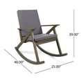 thumbnail image 5 of Outdoor Acacia Wood Rocking Chair with Cushion, Grey, 5 of 8