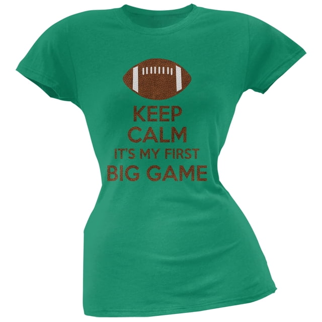 First Big Game Football Kelly Green Juniors Soft T-Shirt