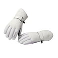 thumbnail image 2 of Lilgiuy Womens Winter Snow Gloves Fashion Warm Waterproof Windproof Cold Weather Snowboard Mittens for Girls Skiing Motorcycle Cycling Driving White(One Size), 2 of 5