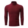 thumbnail image 4 of SUYIDA Men's Knit Pullover Sweater,Arrival Sweater: Half High Neck Casual Solid Color Knit Layer, 4 of 6