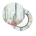 thumbnail image 2 of Bingfone12 inch Padded Round Bar Stool Cover Cushion with Elastic Fabric Round Chair Seat - Vintage Wood with Floral, 2 of 7