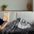 thumbnail image 3 of Animal Soft Flannel Fleece Throw Blanket, Baby Seeking Comfort Against Mother Monochrome Art Portrait, Cozy Plush for Indoor and Outdoor Use, 60" x 80", Charcoal Grey Pale Grey, by Ambesonne, 3 of 5
