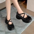 thumbnail image 3 of Women Mary Jane Platform Shoes Bow Strap Round Toe Casual Comfort Dress Shoes, 3 of 6
