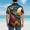 thumbnail image 5 of Haiem Sunset Floral Fantasy Landscape Printed Hawaiian Shirt for Men - Men’s Casual Beach Summer Shirts - Stretch Fabric with Modern Fit-Medium, 5 of 7